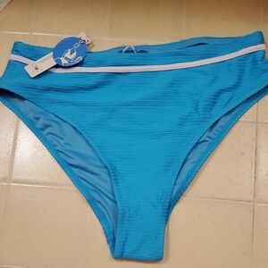 Cupshe Size L Blue Bikini Bottom Classic Brief Style NWT